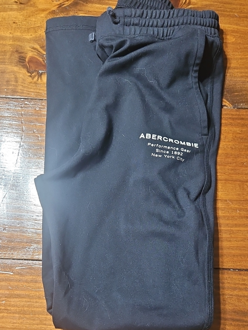 abercrombie kids Black Athletic Joggers with Logo Print